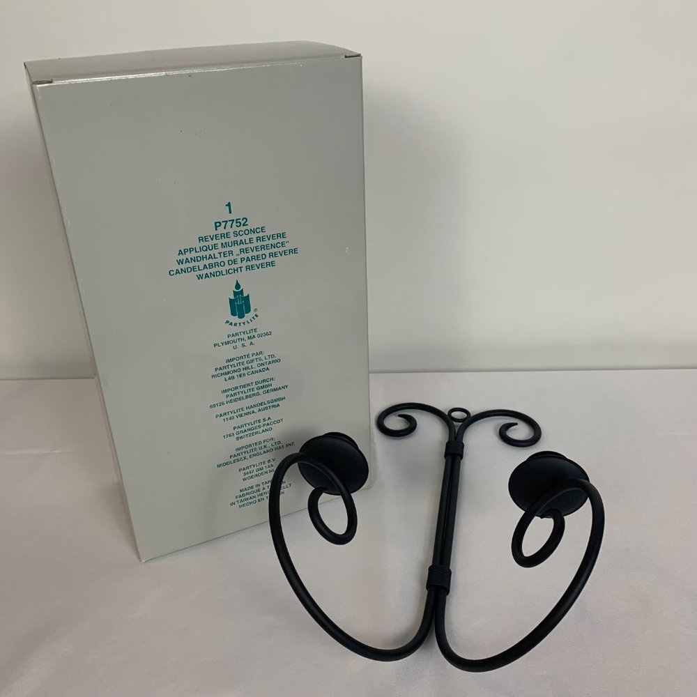 PartyLite Revere Wrought Iron Black Wall Sconce P7752 New in Original Box - Picture 5 of 9